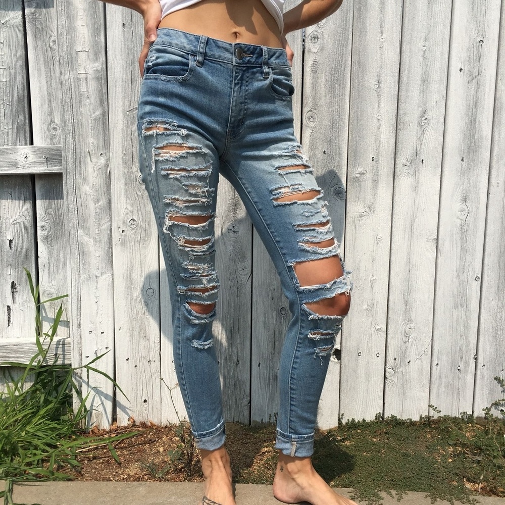 American Eagle Totally Distressed Jeans